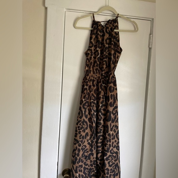Leopard Print Ruffle high low backless Dress size Small - Picture 7 of 16